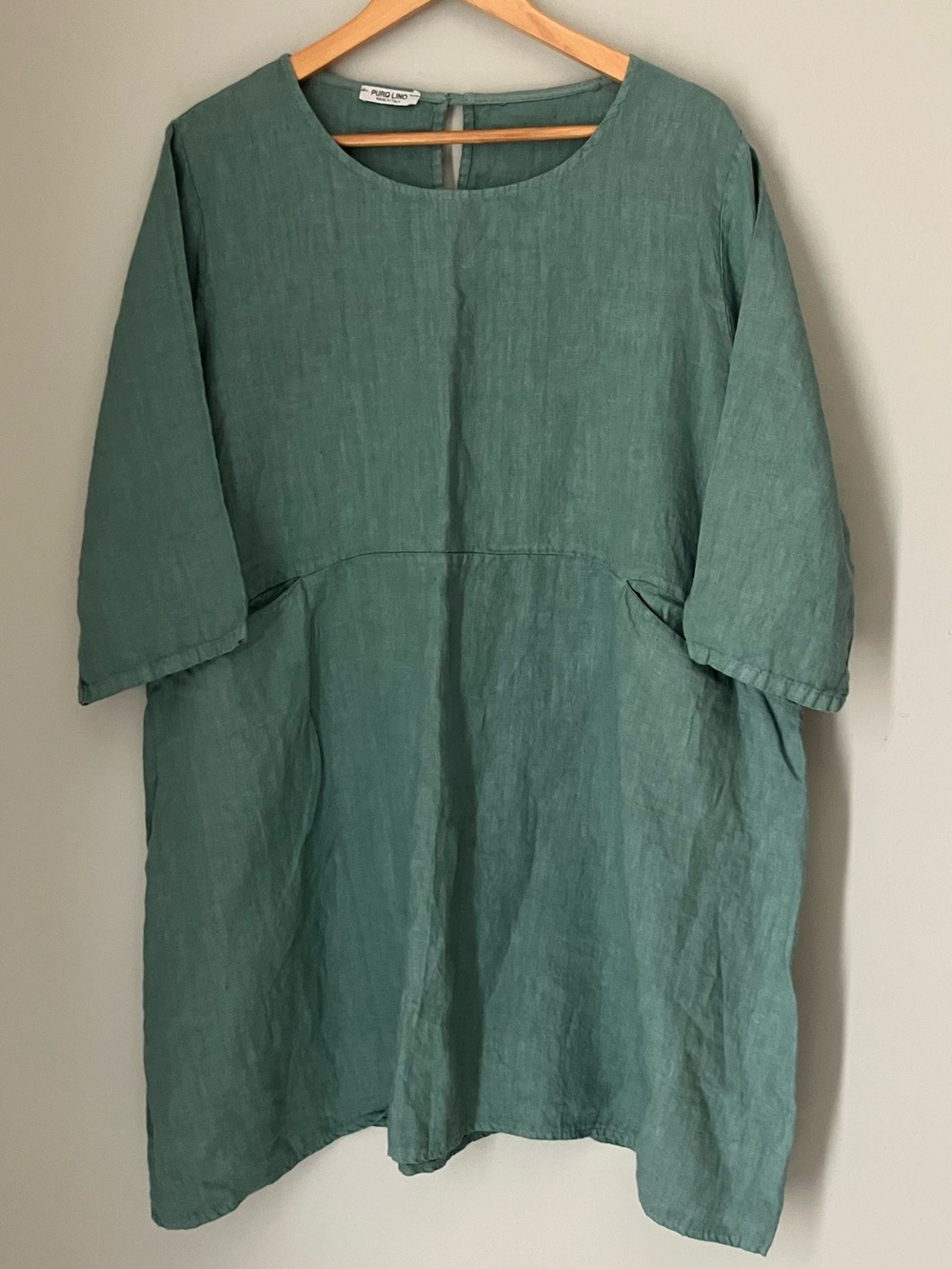 Puro Lino Mint Green Linen Dress